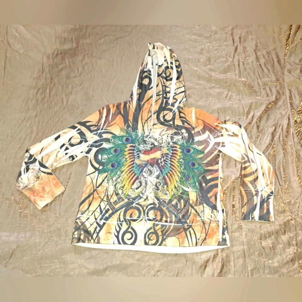 2XL KNIT HOODIED SWEATER/ JACKET.